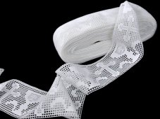 Cotton bobbin lace insert 75051, width 92 mm, white