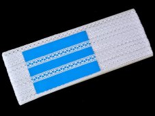 Cotton bobbin lace insert 75526, width 11 mm, white