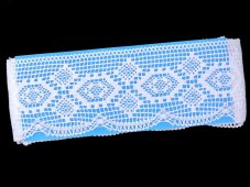 Cotton bobbin lace 82131, width 85 mm, white