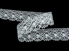 Linen bobbin lace 82231, width 32 mm, 100% linen bleached