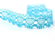 Cotton bobbin lace 75133, width 19 mm, turquoise
