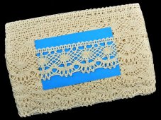 Cotton bobbin lace 75238, width 51 mm, ecru