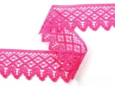 Cotton bobbin lace 75234, width 54 mm, fuchsia