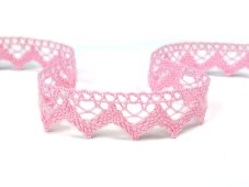 Cotton bobbin lace 75220, width 33 mm, pink