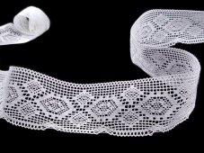 Cotton bobbin lace 82132, width 43 mm, white