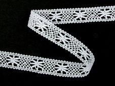 Cotton bobbin lace 75620, width 17 mm, white