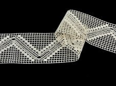 Cotton bobbin lace insert 82348, width 73 mm, ecru