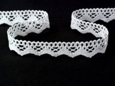 Cotton bobbin lace 73003, width 20 mm,  white