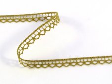 Cotton bobbin lace 82195, width 10 mm, khaki