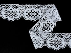 Cotton bobbin lace 82267, width 70 mm, white