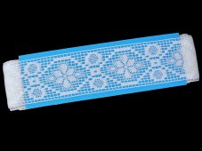 Cotton bobbin lace insert 82146, width 50 mm, white