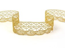 Metalic bobbin lace 75077, width 32 mm, Lurex gold