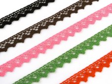 Cotton bobbin lace 75259, width 17 mm, black