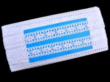Cotton bobbin lace insert 75393, width 22 mm, white