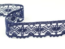 Cotton bobbin lace 82338, width 35 mm, dark blue