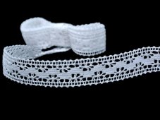 Cotton bobbin lace insert 81994, width 14 mm, white