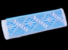 Cotton bobbin lace insert 81469, width 65 mm, white