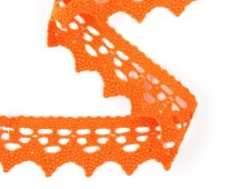 Cotton bobbin lace 82341, width 45 mm, rich orange
