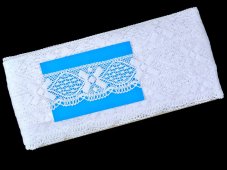Cotton bobbin lace 75558, width 42 mm, white