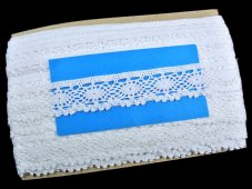 Cotton bobbin lace 82338, width 35 mm, white