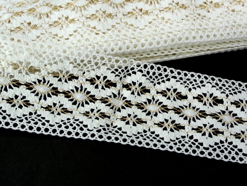 vsadka 75036 (bílá/Lurex zlatý)