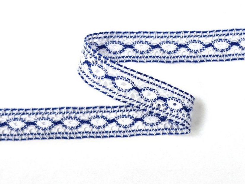 Paličkovaná  vsadka 75305 (bílá/královská modrá)