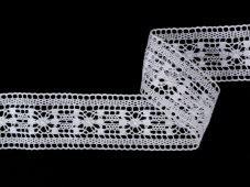 Cotton bobbin lace insert 82028, width 42 mm, white