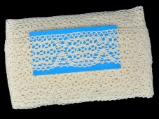 Cotton bobbin lace insert 82113, width 60 mm, ecru