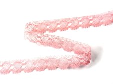 Cotton bobbin lace 75133, width 19 mm, pink