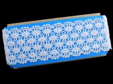 Cotton bobbin lace 75121, width 80 mm, white