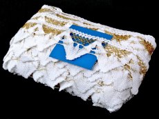 Paličkovaná krajka 75221 (bílá/Lurex zl.plochý)