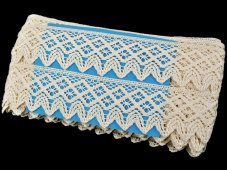 Cotton bobbin lace 75234, width 54 mm, ecru