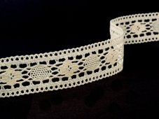 Cotton bobbin lace insert 75254, width 48 mm, ecru
