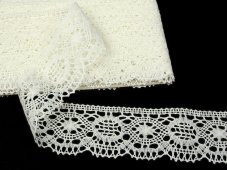 Linen bobbin lace 82339, width 58 mm, 100% linen bleached