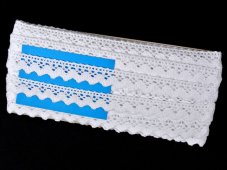 Cotton bobbin lace 75260, width 22 mm, white