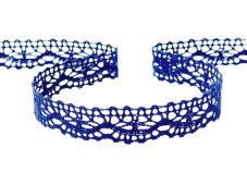 Cotton bobbin lace 75395, width 16 mm, dark blue