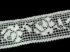 Cotton bobbin lace insert 75269, width 53 mm, ivory