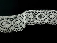 Linen bobbin lace 82339, width 58 mm, 100% linen bleached
