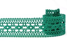 Cotton bobbin lace insert 82313, width 26 mm, light green