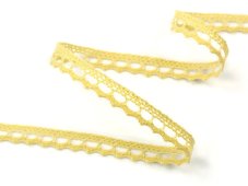 Cotton bobbin lace 75397, width 9 mm, light yellow