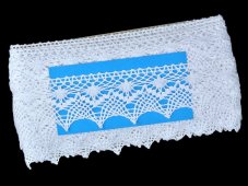 Cotton bobbin lace 82213, width 58 mm, white