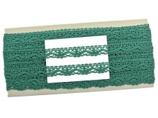 Cotton bobbin lace 75395, width 16 mm, dark green