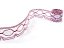 Cotton bobbin lace 75032, width 45 mm, white/ cranberry