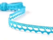 Cotton bobbin lace 75397, width 9 mm, turquoise