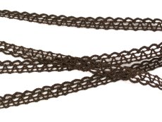Cotton bobbin lace 75405, width 10 mm, dark brown