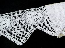 Cotton bobbin lace 75010, width 135 mm, white