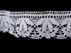 Cotton bobbin lace 81681, width 47 mm, white