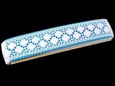 Cotton bobbin lace insert 75196, width 42 mm, white