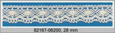 Cotton bobbin lace 82167, width 28 mm, natural
