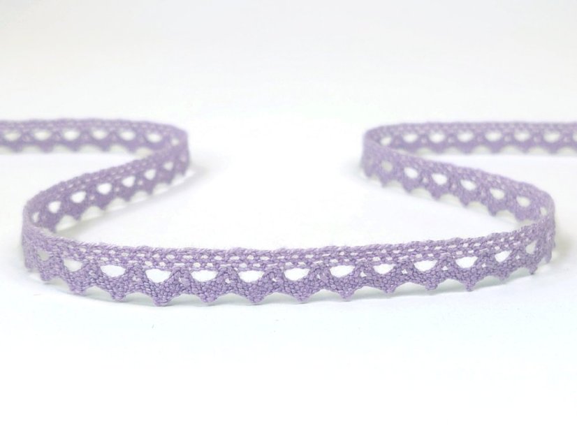 Cotton bobbin lace 75361, width 9 mm, purple